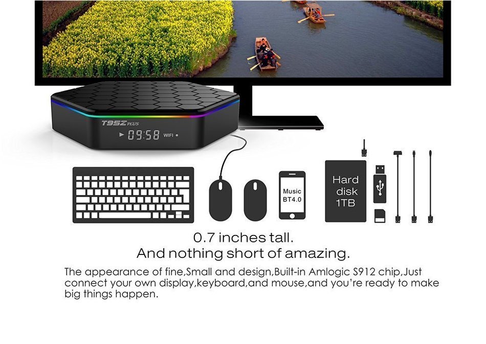 TopYart Android 6.0 TV Box Octa Core Amlogic S912 2GB RAM 16GB ROM Kodi 17, 2.4G/5G Dual Wifi 1000M LAN Bluetooth... N4