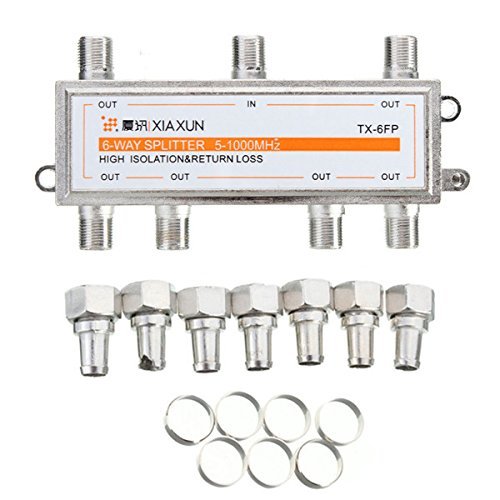 6 Way Digital Signal Splitter F Type Plugs For Coaxial Cable TV Aerial Antenna N2
