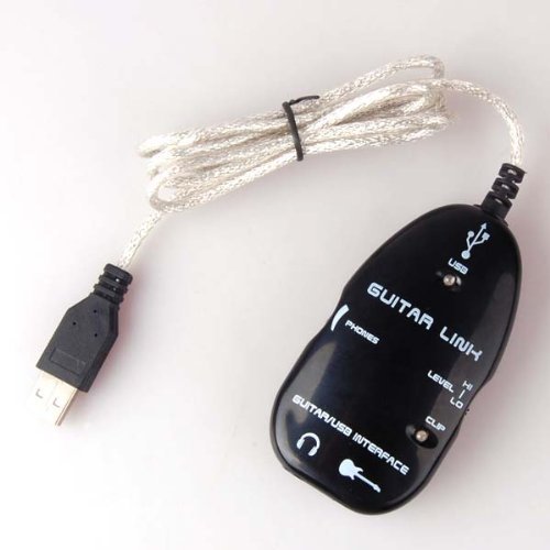 Black Guitar To Usb Interface Link Cable Audio Adapter For Pc Mac Recording With Variable Speed