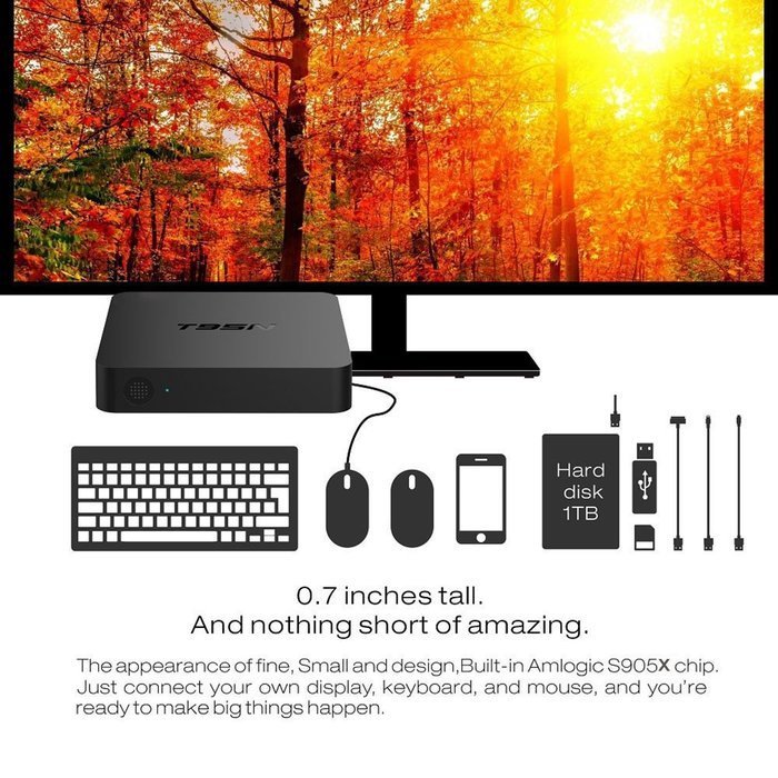 Docooler T95N Smart Android TV Box(Android 6.0 Amlogic S905X Quad-Core 64 bit KODI 16.0 XBMC UHD 4K 1G / 8G WiFi... N3