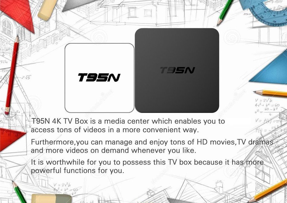 Smart TV Box,EEDI T95N MINI M8S PRO Android 6.0 TV Box Octa Core 2GB DDR3+8GB WiFi HD Media Player N4