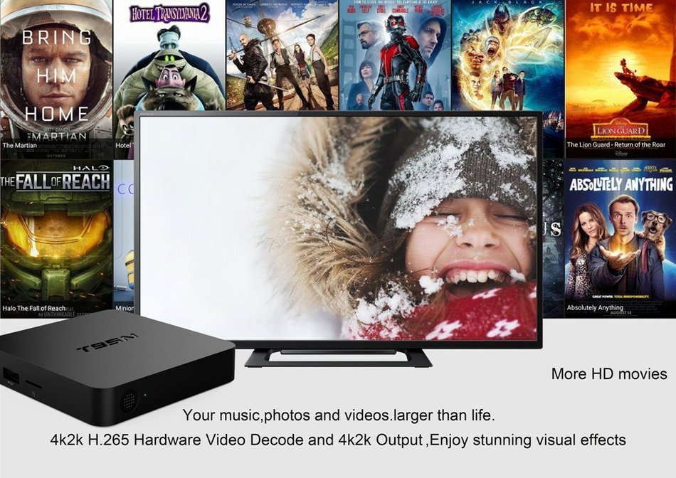 Smart TV Box,EEDI T95N MINI M8S PRO Android 6.0 TV Box Octa Core 2GB DDR3+8GB WiFi HD Media Player N5