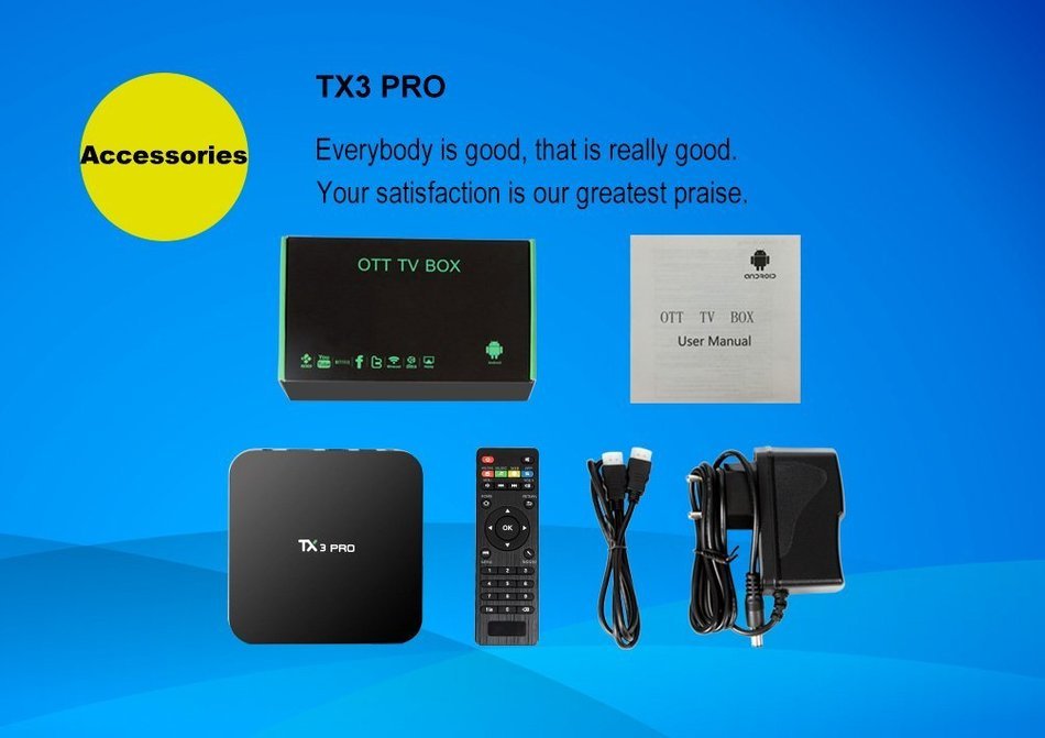 Joinwe-world TX3 PRO Amlogic S905X Android 6.0 TV BOX Streaming Media Player N3
