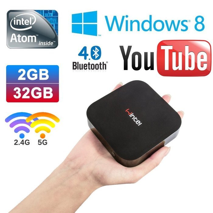 Vensmile W8 Wintel Compute Stick Mini PC with Intel Atom BayTrail CR,Z3735F Quad Core Pocket Smart Computer HDMI...