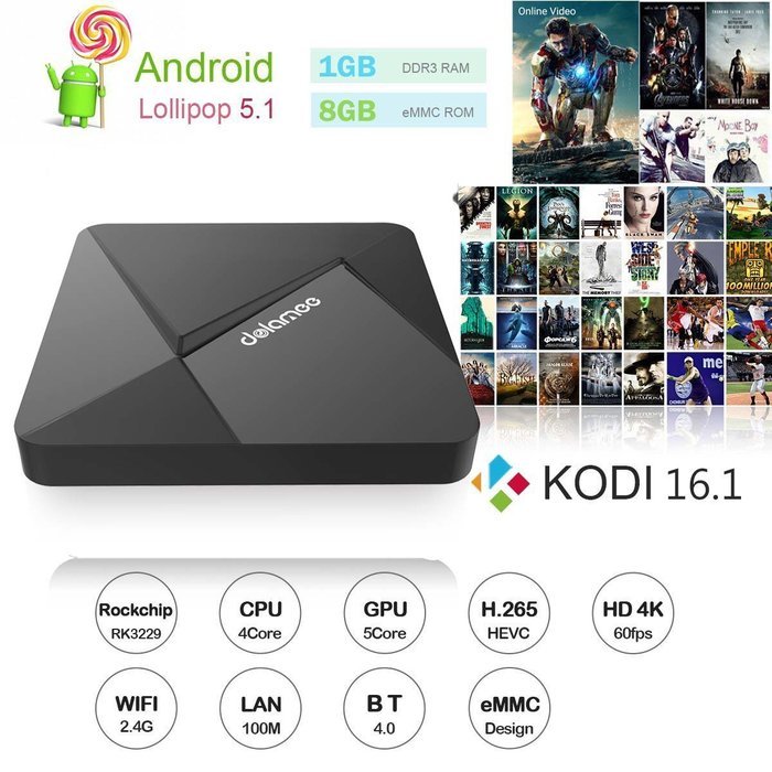 DOLAMEE D5 Android TV BOX , Fully Loaded Android 5.1 Lollipop OS Streaming Media Players XBMC / Kodi 16.1 Support...