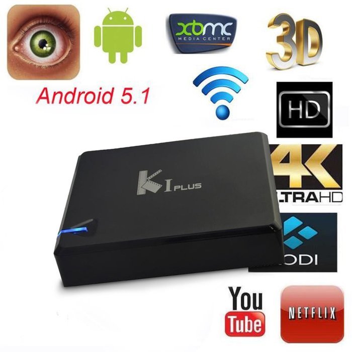 Lary intel K1 Plus S905 OTT Android 5.1 4K FULL HD Smart TV Box 1G/8G KODI WIFI
