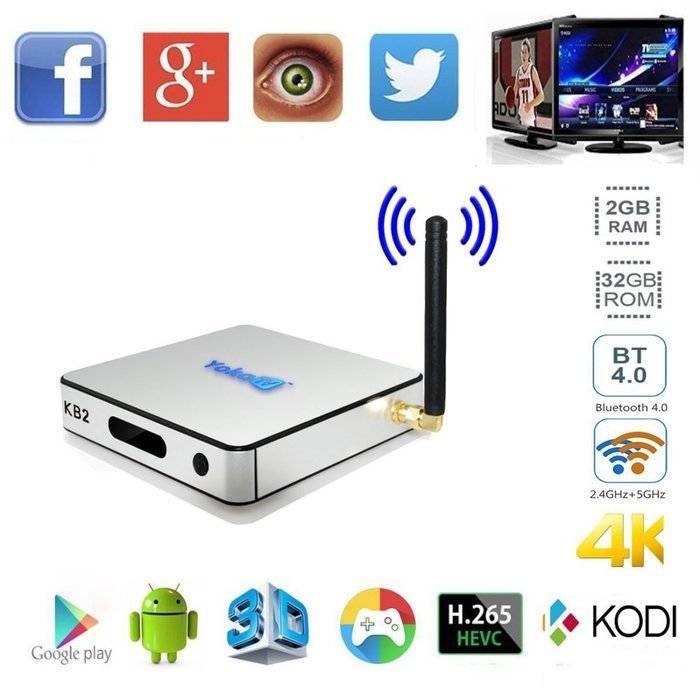 Edal KB2 Android 6.0 OTT TV Box Amlogic S912 KODI 17.0 Octa Core 2G 32G Streaming Media Player