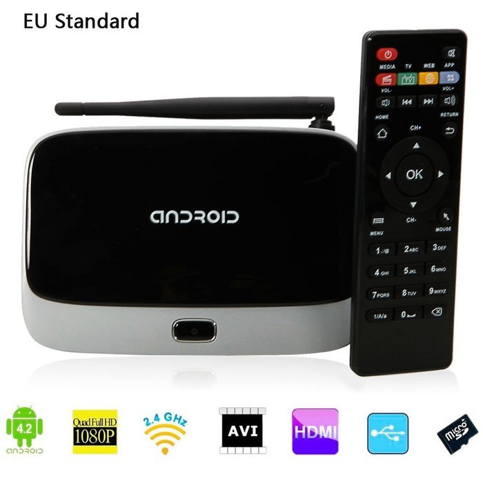 Vamery Free Shipping CS918 Quad Core Android 4.4 Smart TV Box XBMC WiFi Full 1080P Media Player 8G EU N2