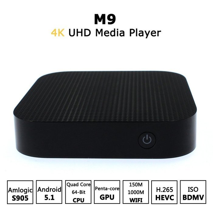 PINRUI M9 Android TV Box Amlogic S905 Quad Core 4K XBMC Kodi 1G/8G 2.4GHz Wifi 1000M LAN Ethernet N2