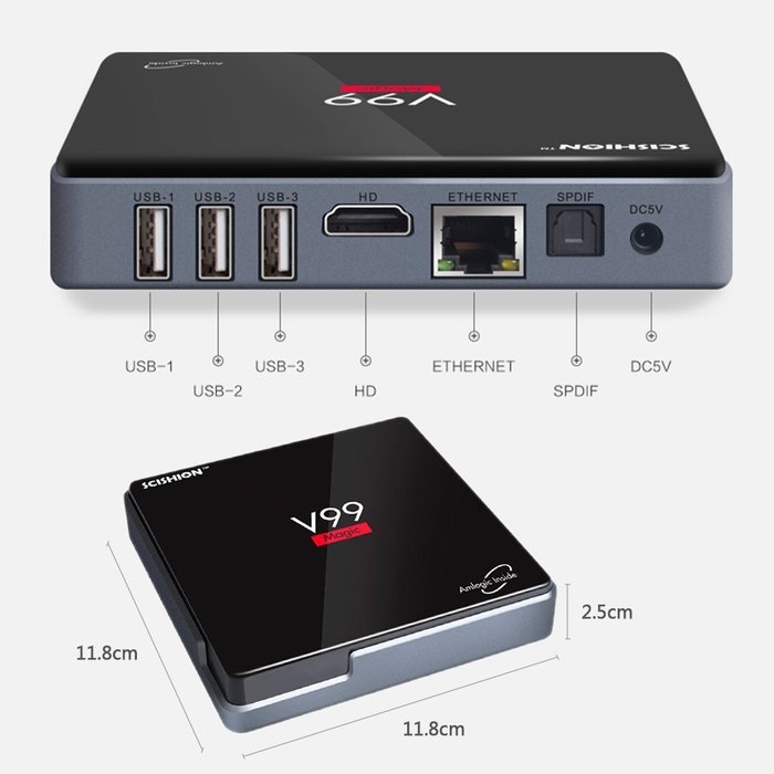 Docooler V99 Magic Smart Android 6.0 TV Box S912 Octa-Core 64bit 2GB / 16GB KODI16.1 XBMC VP9 UHD 4K HDMI Mini... N7