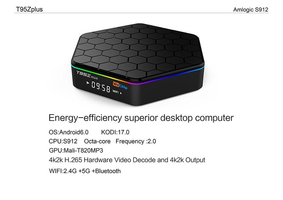 Joinwe-world T95Z PLUS TV BOX Amlogic S912 Octa Core Android 6.0 Marshmallow 2GB DDR3 16GB EMMC Flash KODI Pre-installed... N3