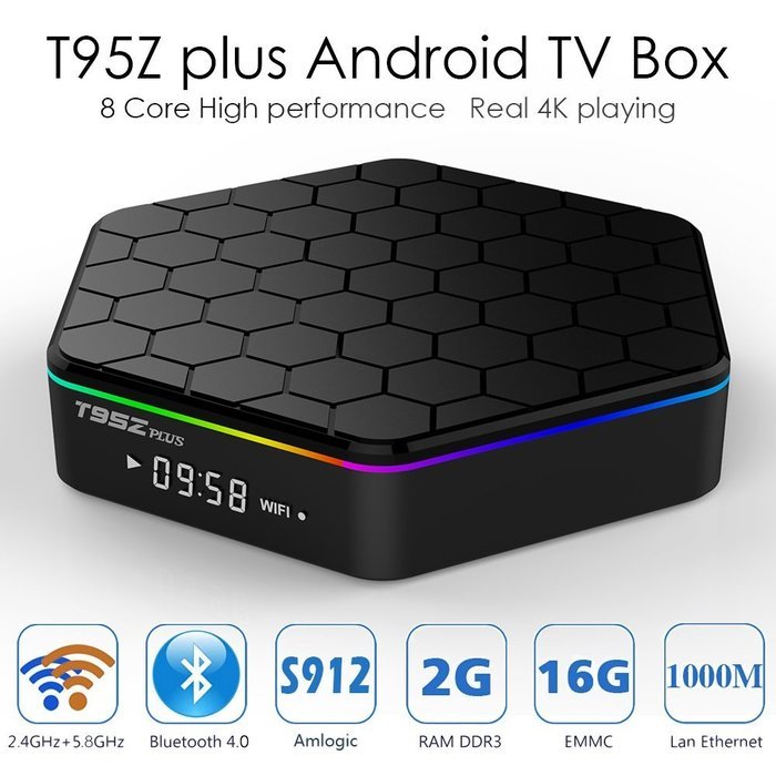 T95Z plus Android TV Box Amlogic S912 Octa-Core 2GB/16GB Android 6.0 KODI 17.0 WiFi 2.4G/5.8G LAN 1000M Bluetooth...