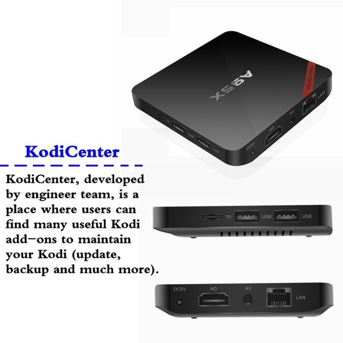 Wayer Android 5.1 4K A95X Smart TV Box Amlogic S905 Quad Core Cortex A53 2.0GHz 64bit 1G+8G Full Loaded Streaming... N2