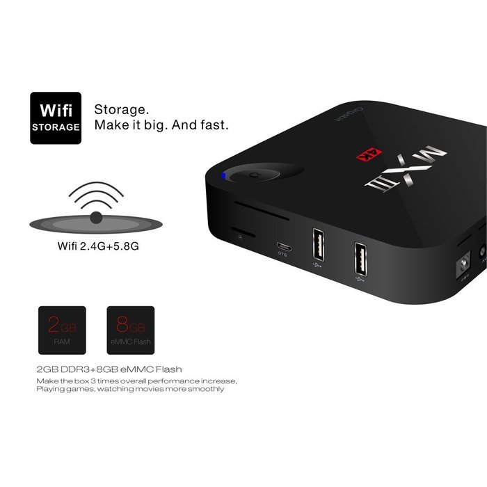 MVPower&reg; Smart TV Box MX3 MXIII Android 4.4 S812 Quad Core support Gigabit Ethernet Streaming Media Player FULLY-LOADED... N6