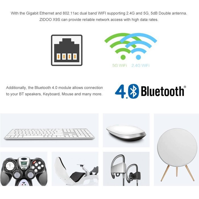 Docooler Zidoo X9S Smart Android 6.0 TV Box (OpenWRT(NAS) Realtek RTD1295 Quad Core 2G / 16G H.265 UHD 4K VP9... N3