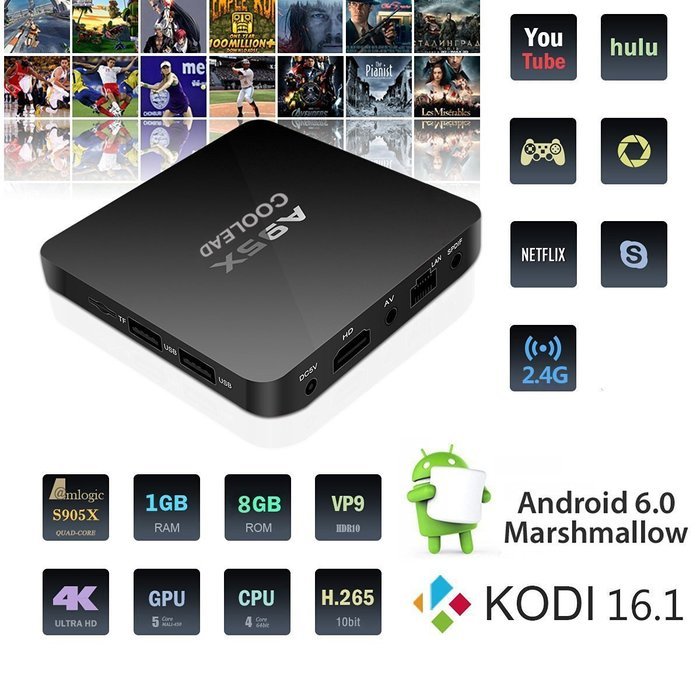 [2nd Generation]COOLEAD A95X Android 6.0 TV Box Amlogic S905X Quad Core CPU XBMC Kodi 16.1 Fully Loaded Smart... N4