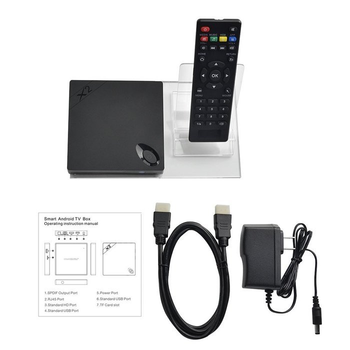 Olymstore X2 Allwinner H3 Android 4.4 TV Box OS Quad-core 1+8GB Wi-Fi 4Kx2K Streaming Media Player (US Standard) N3