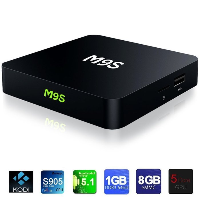 M9S 1GB RAM 8G ROM Quad Core Android 5.1 TV Box Fully Loaded KODI (XBMC) Free Sports Movies