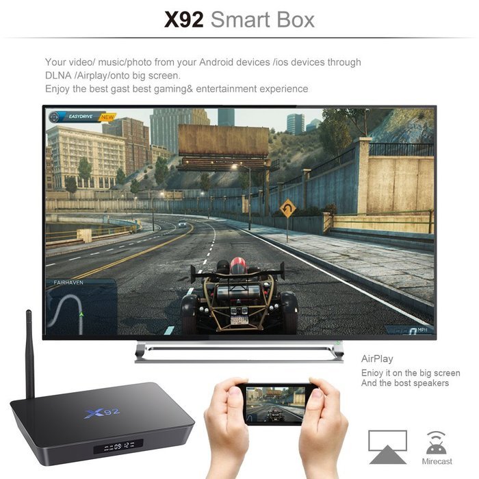 HUBEE X92 TV Box Amlogic S912 Octa Core Android 6.0 2GB/16GB Kodi Media Player 4K UHD Dual Band WiFi and 1000M... N5