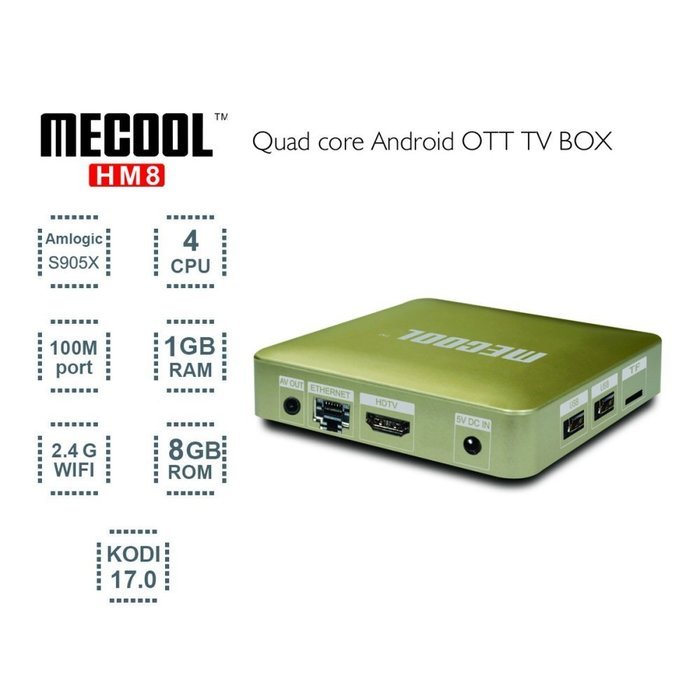 Balight HM8 Android 6.0 TV Box Kodi 17.0 Pre-Installed Amlogic S905X 64 Bit Quad-core 1 GB DDR3 + 8 GB EMMC Support... N4