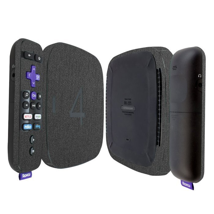 Skinomi TechSkin - Roku 4 Brushed Steel Full Body Skin / Front & Back Wrap Clear Film / Ultra HD and Anti-Bubble...