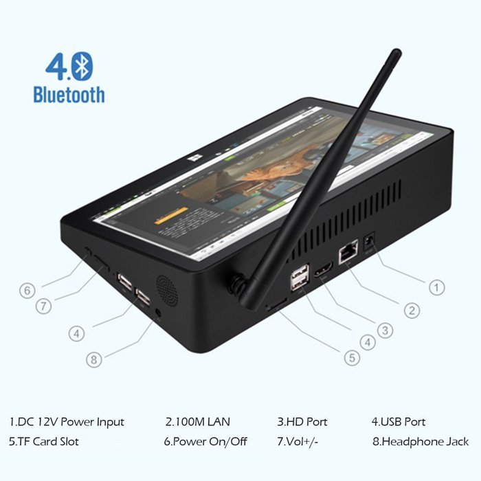 Docooler PiPO X10 Smart Android TV Box Windows 10 Mini PC Intel Z8300 + Android 5.1 Dual OS 4GB / 64GB 10.8 Inches... N7