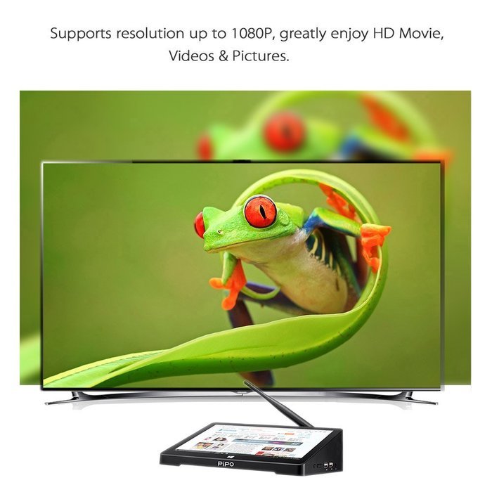 Docooler PiPO X10 Smart Android TV Box Windows 10 Mini PC Intel Z8300 + Android 5.1 Dual OS 4GB / 64GB 10.8 Inches... N8