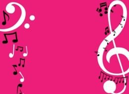 Pink Music Notes Border drawing