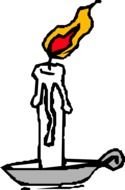 Cartoon burning candle clipart