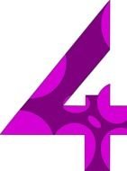 purple number "4" as a graphic image