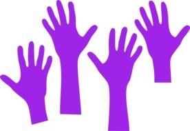 blue hands on black as a graphic illustration