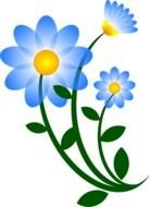 blue nice Flower drawing