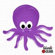 Cute Baby Octopus Clip Art N2