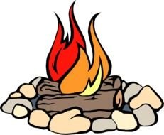 bonfire drawing on a black background
