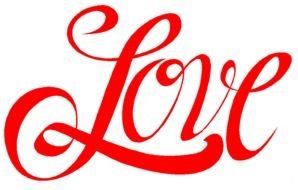 Beautiful red "Love" word
