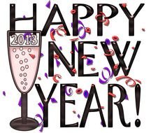 Colorful Postcard for Happy New Year! clipart