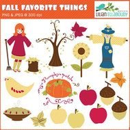 Fall Clipart Scare Crow Apple Picking Green Autumn Pumpkin
