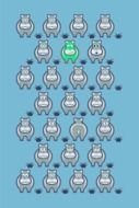 collage of hippos on a blue background