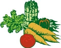 raw vegetables, colorful drawing