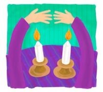 Shabbat Candles Clipart drawing