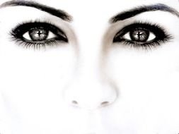 face of a girl with makeup smokey eyes