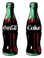 Two Coca-Cola bottles of 50s clipart