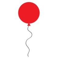 red balloon as a graphic illustration