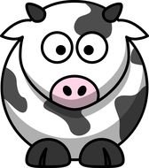 white Cow Cartoon Cdrawing