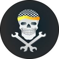 Clipart of Skull And Cross emblem