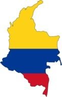 map with flag of Colombia