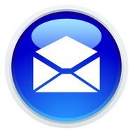 drawn envelope on a blue button