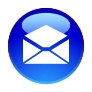 round blue email sign