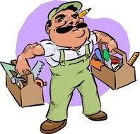 Cartoon strong builder clipart