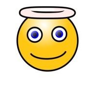 yellow emoticon with a holy ring